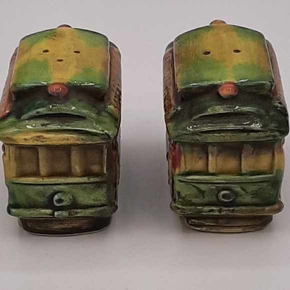 Vintage Ceramic Novelty San Francisco Trolley Train EFCCO Salt & Pepper Shakers - Picture 4 of 10
